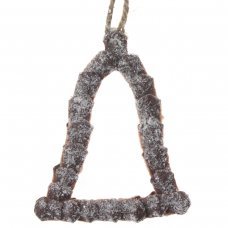 Χριστουγεννιάτικη Ξύλινη Καμπάνα, Χιονισμένη (14cm)